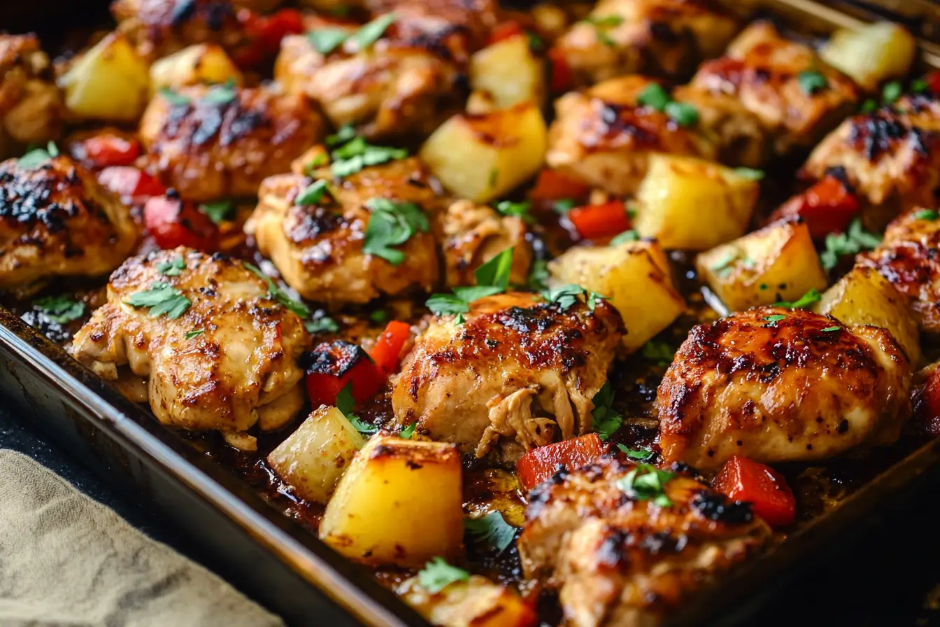 Hawaiian Chicken Sheet Pan Delight