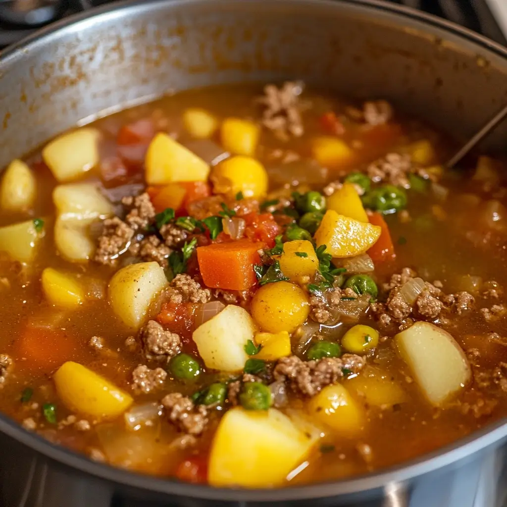 Hamburger potato soup