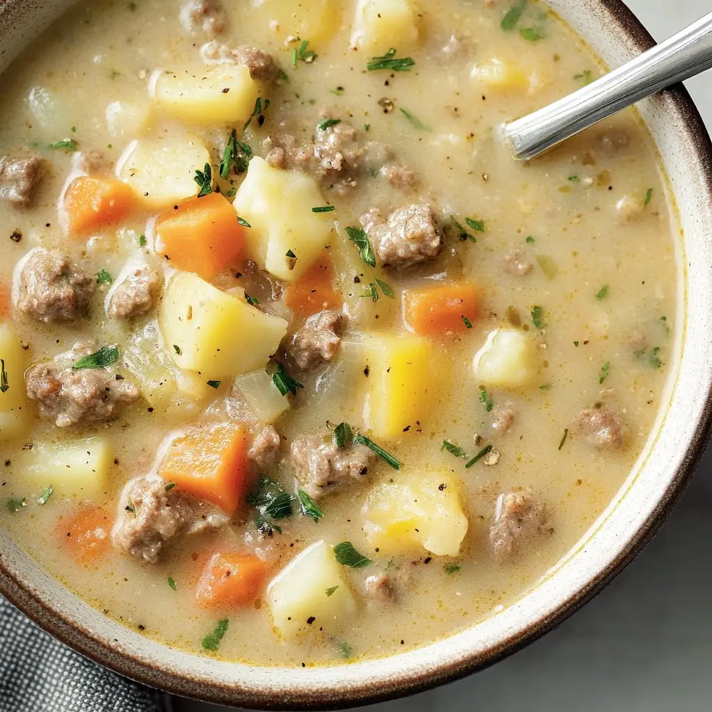 Hamburger potato soup